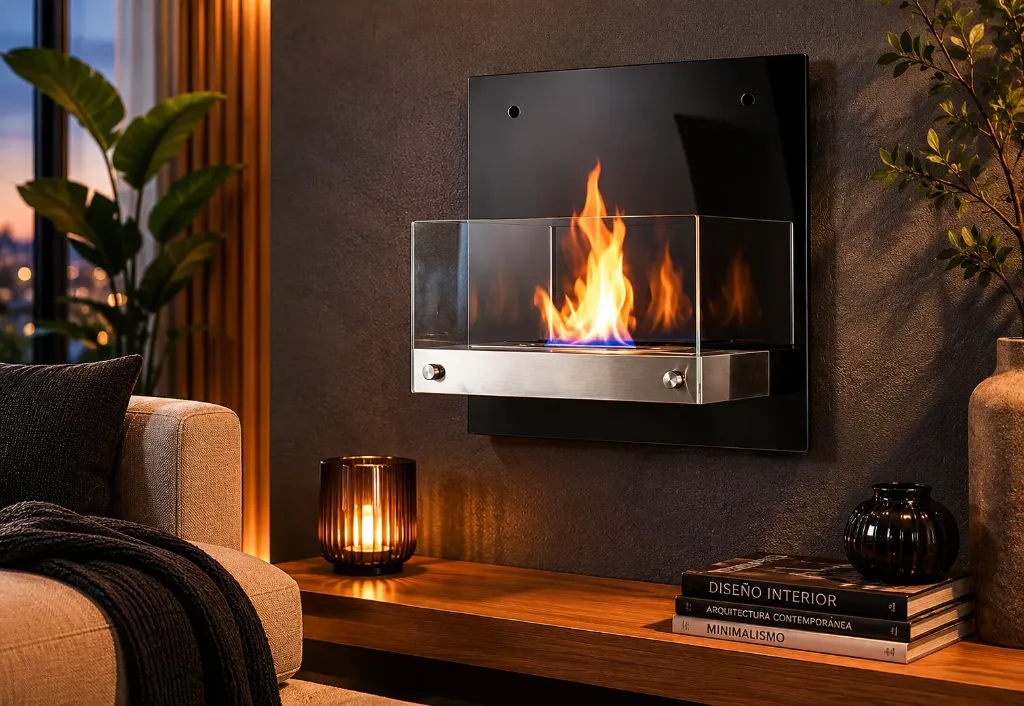 [CHWALL4EVO1] Chimenea Ecológica de Pared Modelo Wall N.° 4 Modern